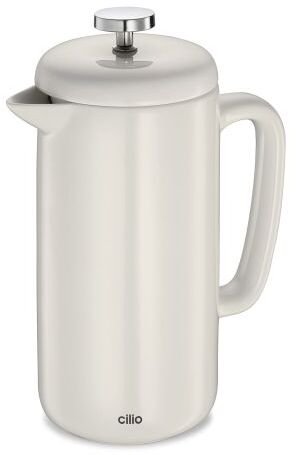 Kawiarka Cilio Kafeteria tłokowa Bianca, ceramika, 1,0 l (8 filiżanek), śred. 10 x 23 cm, biały