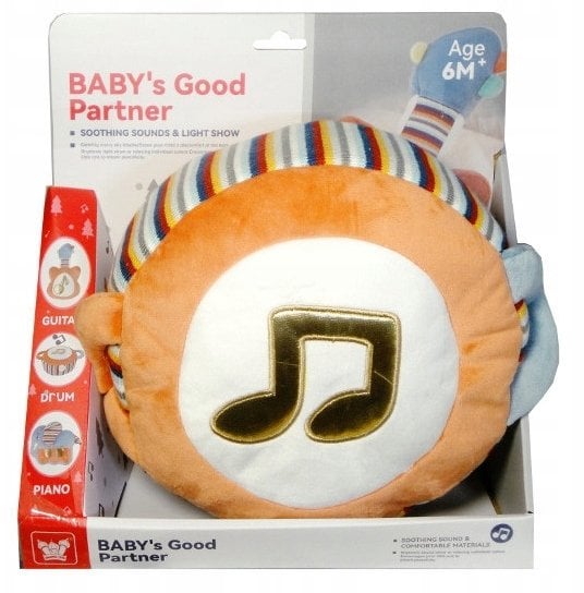 Zabawka dla malucha pluszowy bębenek ze światłem i muzyką