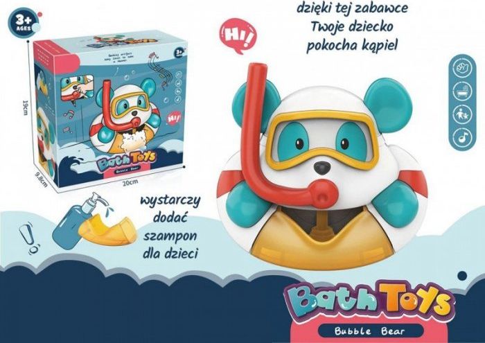 Madej Miś puszczający bańki