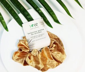 Satynowa gumka do włosów Yeye Złoty