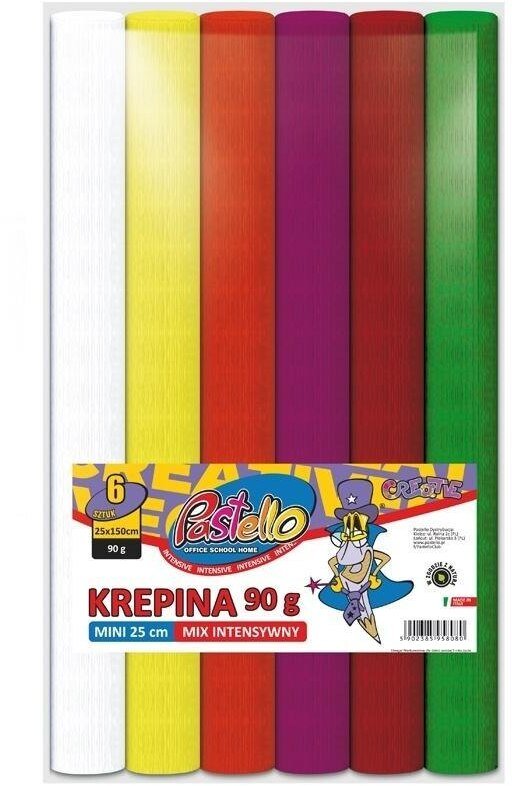 Krepina 20x250cm 90g 6 kolorów