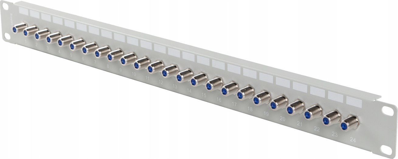 Lanberg Patch panel 24 porty 19 cali gniazdo Typ F beczka szary