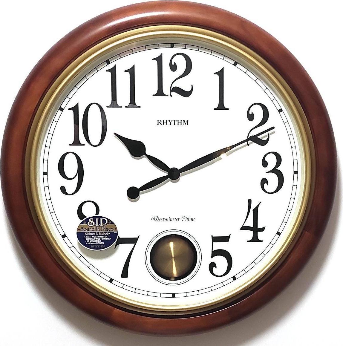 RHYTHM Zegar ścienny Rhythm CMJ579NR06 53 cm kuranty wahadło