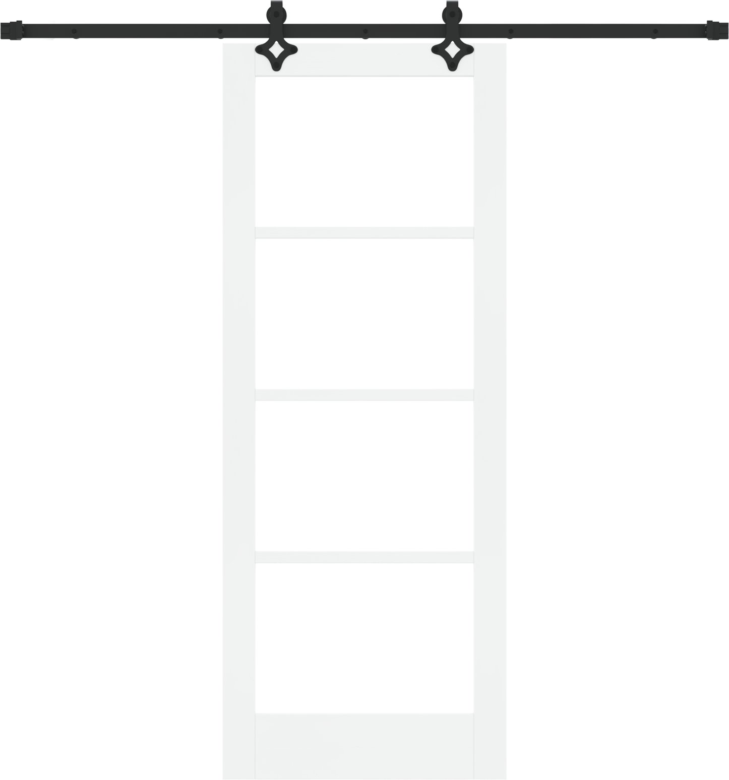 Zestaw drzwi przesuwnych vidaXL z akcesoriami 'ORKDAL'Biały lite drewno i szkło, Zestaw drzwi wewnętrznych vidaXL z szkłem 'ORKDAL'Białe 78x202x4 cm