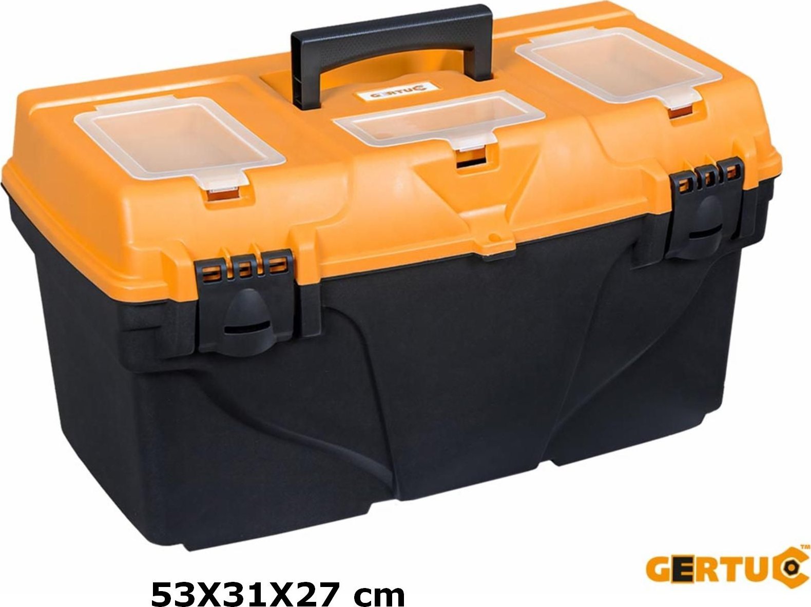 GERTU GTOOLBOX - Skrzynka narzędziowa z polipropylenu, zapięcie dwa zatrzaski - 3 rozmiary 17" 19" 22" 40x20x19 cm
