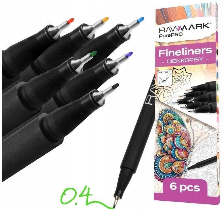 Cienkopisy 0.4mm 6 kolorów