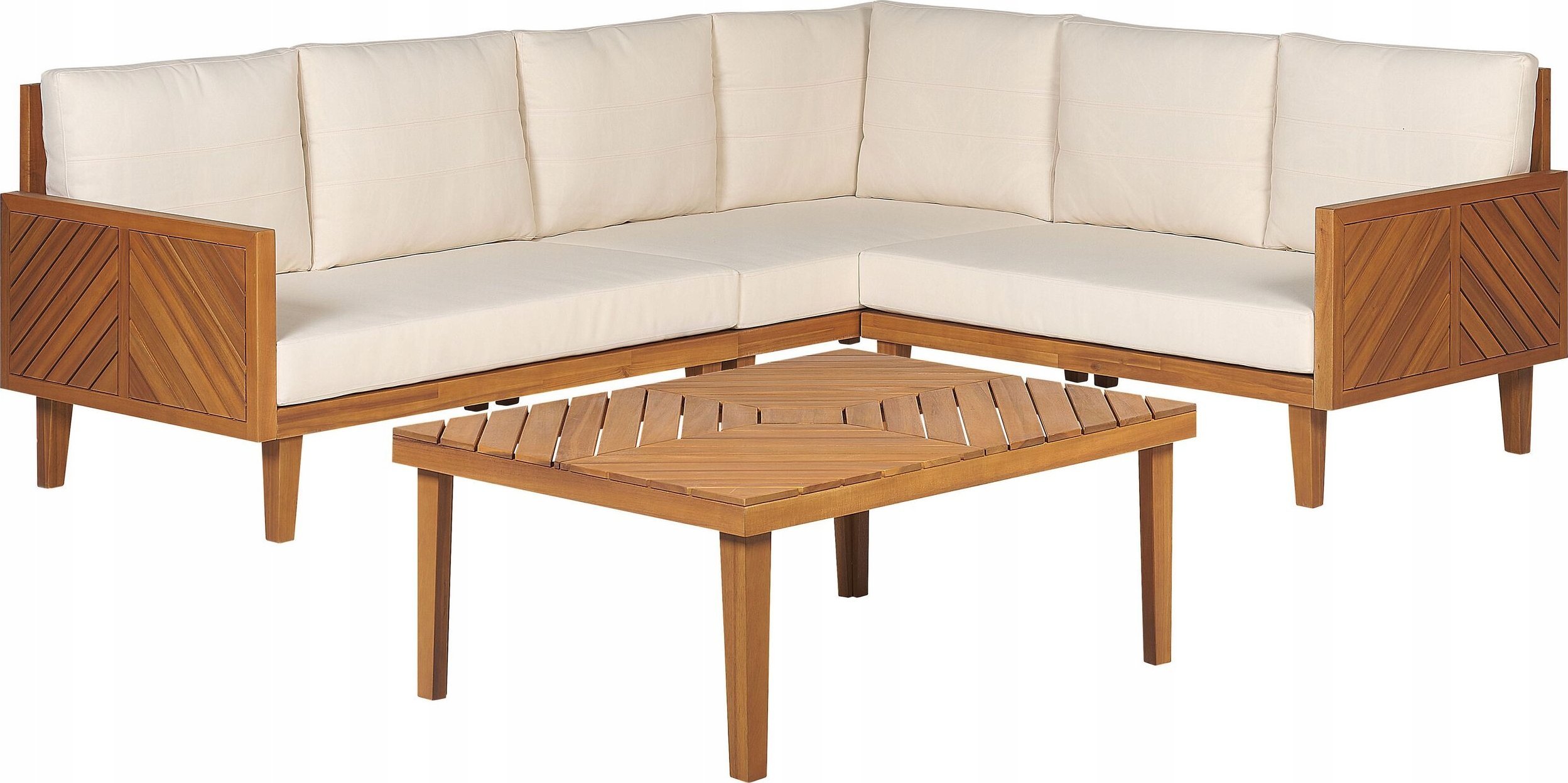 Beliani Zestaw ogrodowy drewniany 4-osobowy jasnobeżowy BARATTI