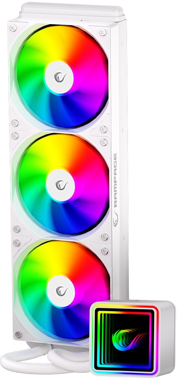 Chłodzenie wodne Rampage INFINITE V360 Chłodzenie wodne 360MM ARGB, miernik temperatury, białe