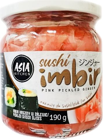 Asia Kitchen Imbir marynowany do sushi, różowy 190g - Asia Kitchen uniwersalny