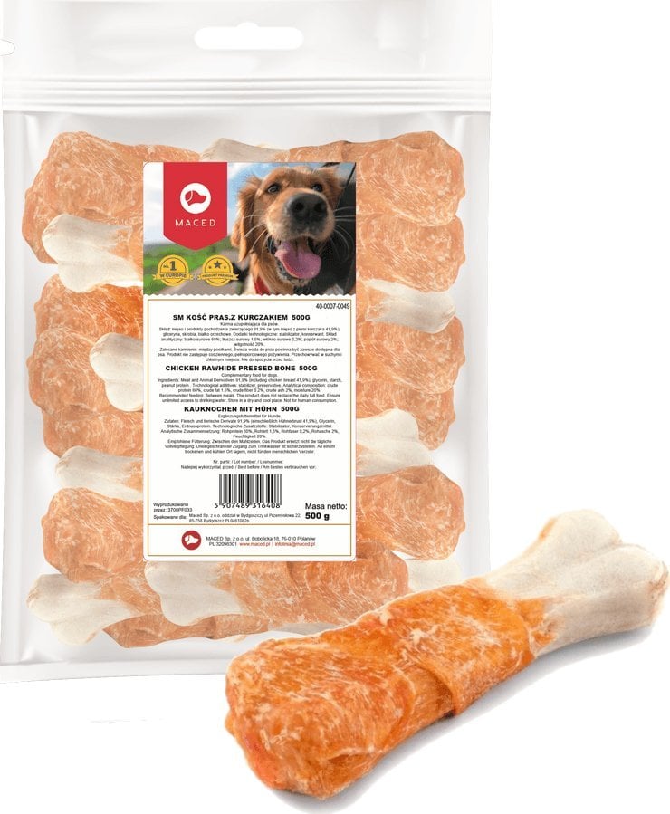 Maced MACED SM Kość prasowana biała z kurczakiem 500g