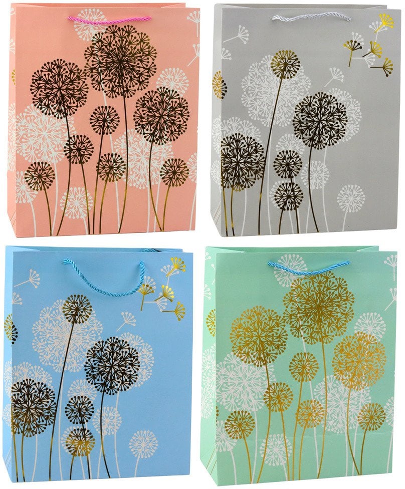 Torba Prezentowa Dmuchawce Złote Elementy 32 x 26 x 12cm