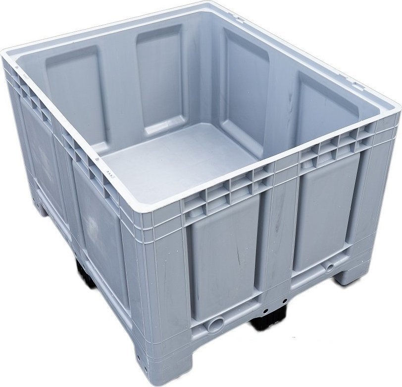 Werit-P Skrzyniopaleta plastikowa pełna szara na stopach (wym. 1200x1000x790 mm)