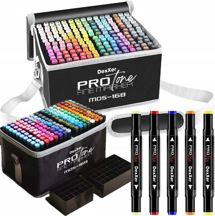 Strado Zestaw markerów alkoholowych 168 szt. ProTONE MDS-168 z torbą uniwersalny