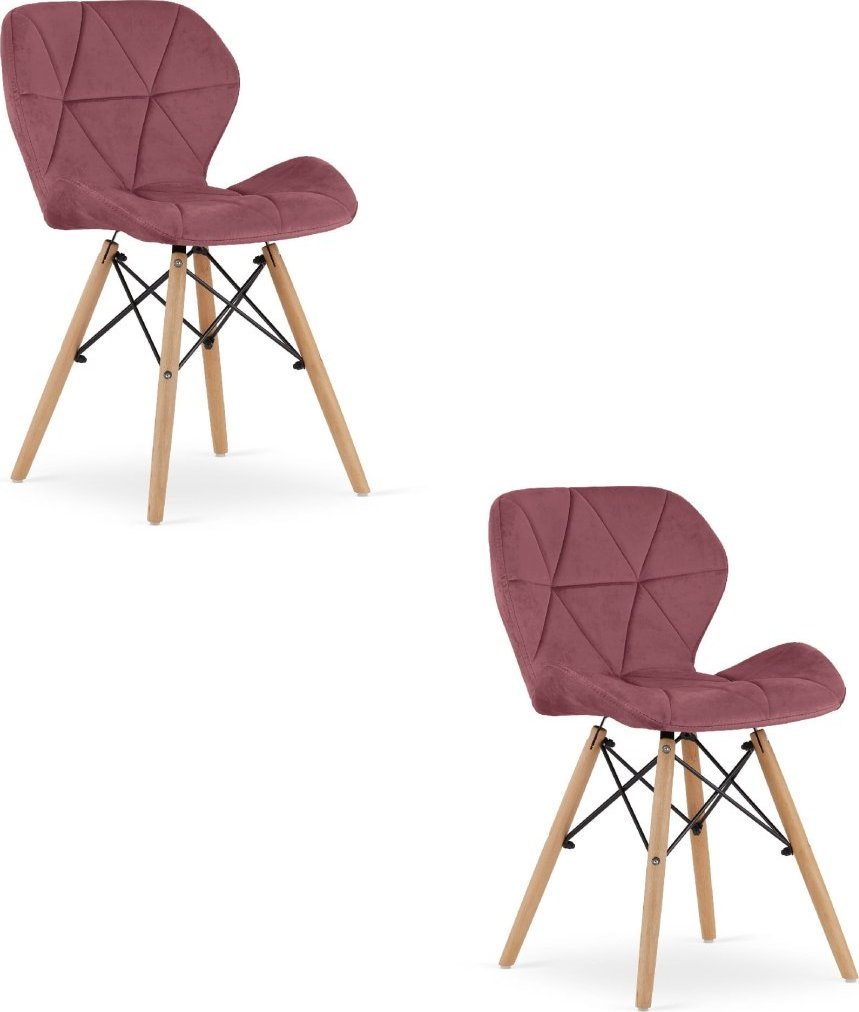 Leobert Krzesło LAGO Aksamit - ciemny róż x 2