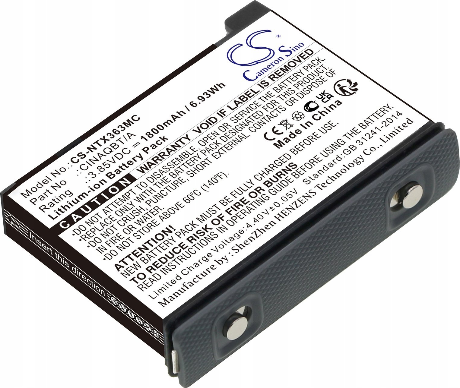 Akumulator Cameron Sino Akumulator Bateria Typu Cinaqbt/a Do Kamer Insta360 Insta 360 One X3 X 3 / Cs-ntx363mc