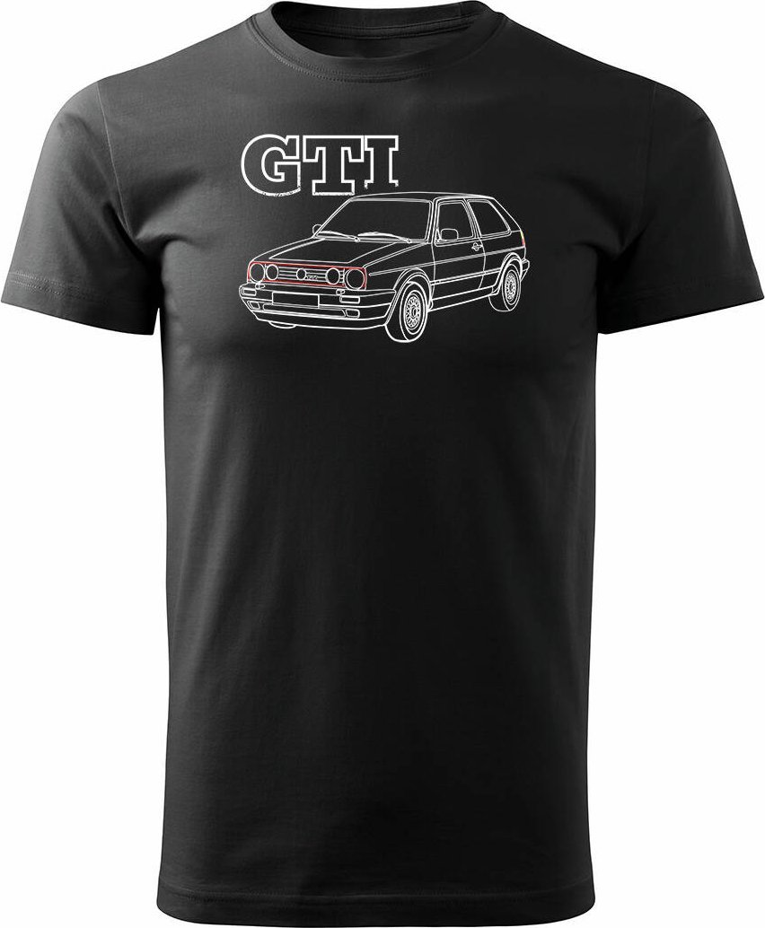 Topslang Koszulka z samochodem VW Golf 2 II męska czarna REGULAR XXL
