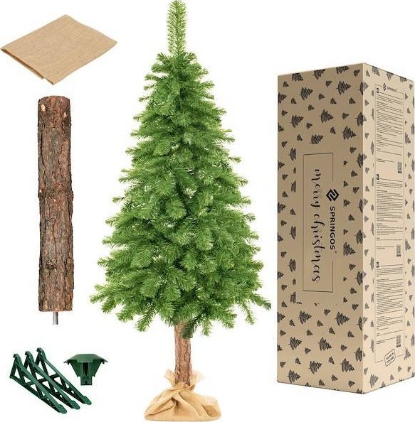 Springos Choinka na pniu 220 cm sztuczna sosna naturalna UNIWERSALNY