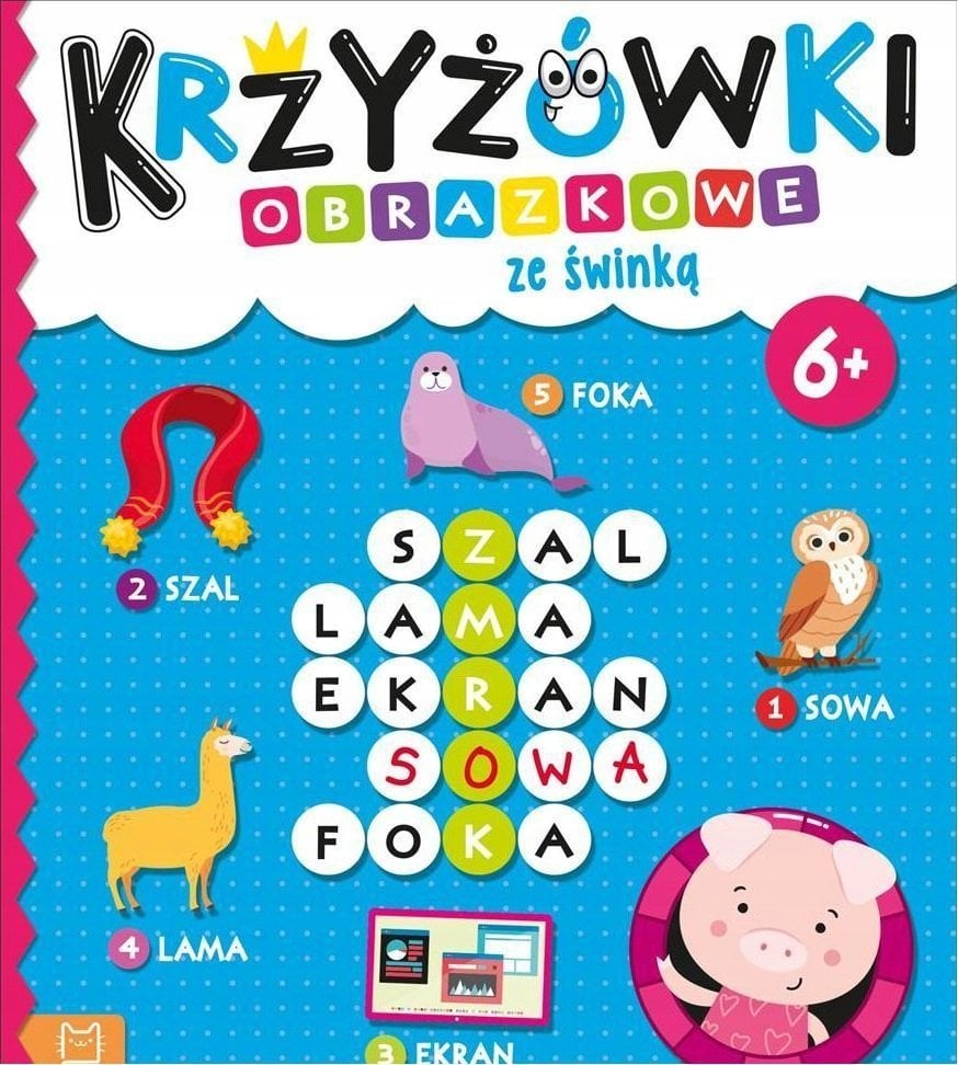 Aksjomat Krzyżówki obrazkowe ze świnką 6+ 36050