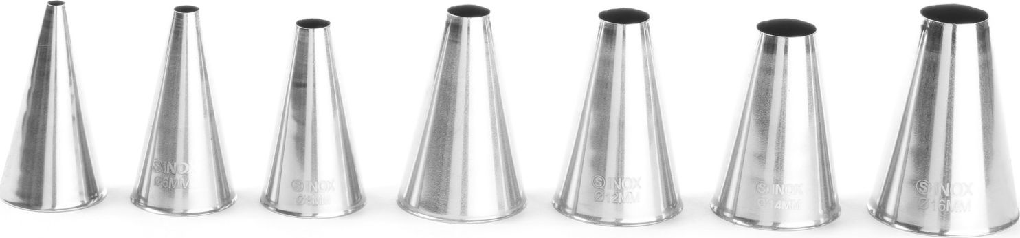 Hendi Końcówki do rożków rękawów cukierniczych do dekorowania STALOWE 4-16mm 7szt. - Hendi 551615 Końcówki do rożków rękawów cukierniczych do dekorowa