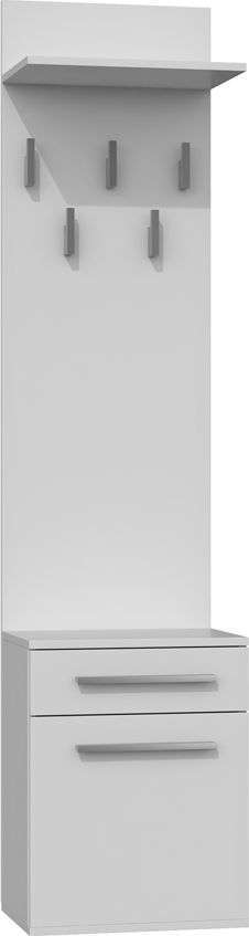 Elior Biały wieszak z szafką na buty - Kaya 3X