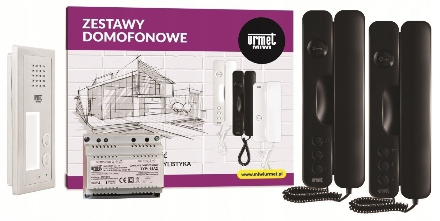 6025/442-N URMET Zestaw domofonowy z dwoma przyciskami wywołania, natynkowy