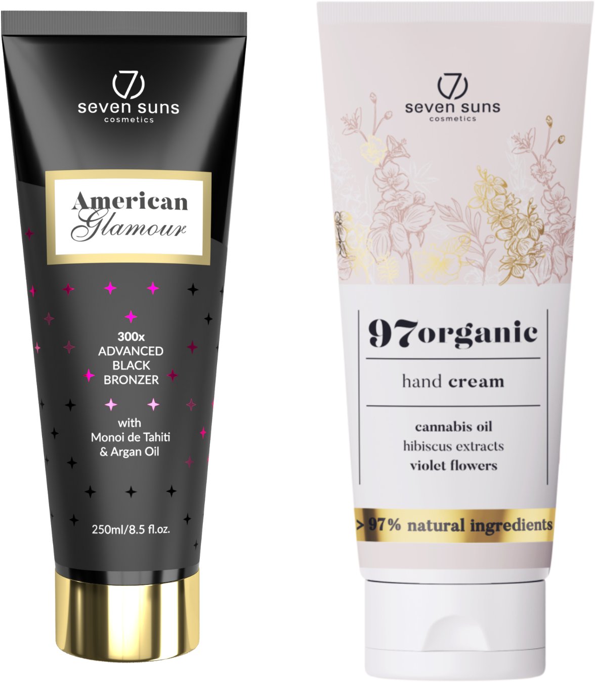 7suns American Glamour Mocny Bronzer 250ml + Krem Do Rąk 75ml Gratis
