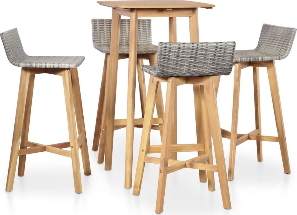 vidaXL 5 częściowy zestaw mebli ogrodowych, lite drewno akacjowe (44221)