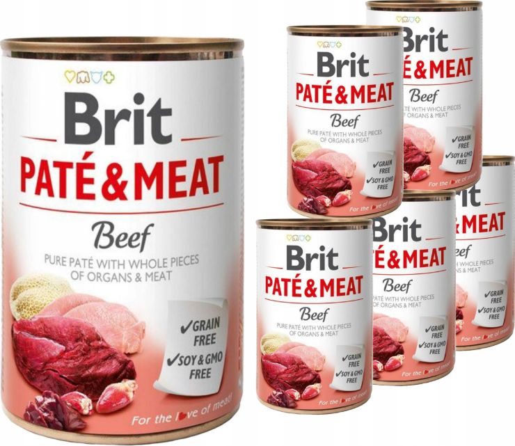 Brit Pate&Meat Wołowina 6x400 g