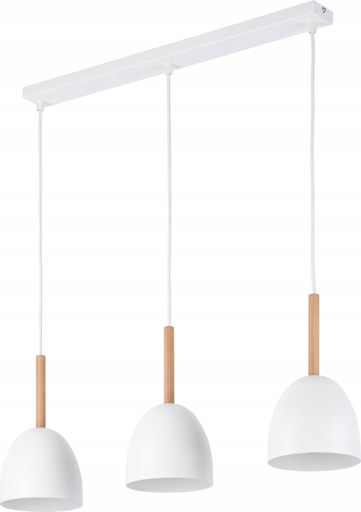 Lampa wisząca TKKRYWULT Tk Lighting Nord 4869 lampa wisząca zwis 3x15W E27 biała/drewniana