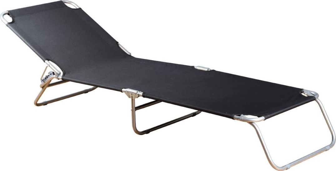 Royokamp Łóżko turystyczne kempingowe składane czarne