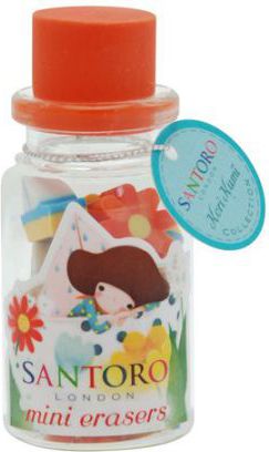 Santoro Mini gumki w szklanych butelkach, czerwone