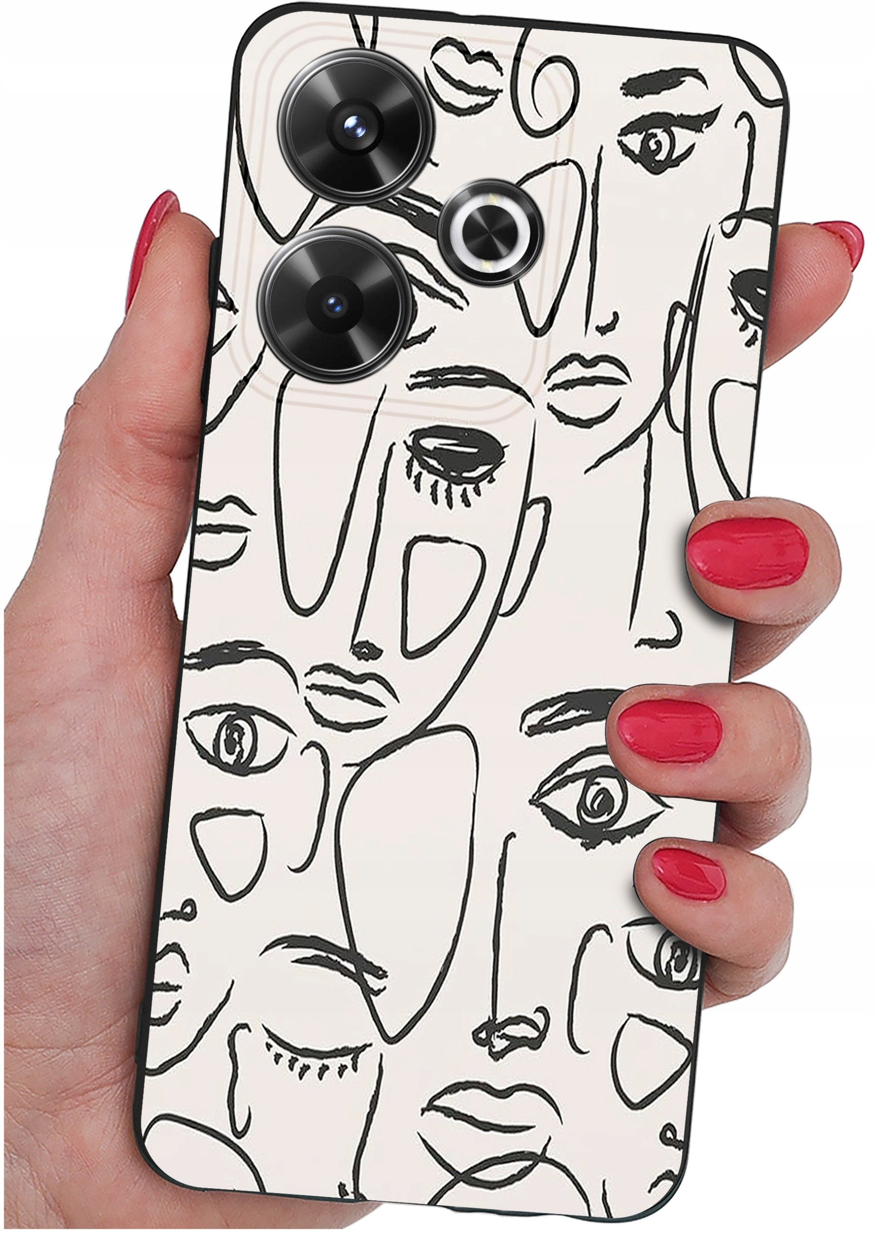 Etui do Xiaomi Redmi 13 4G WZORY |SILIKONOWE MATT CASE + SZKŁO 9H