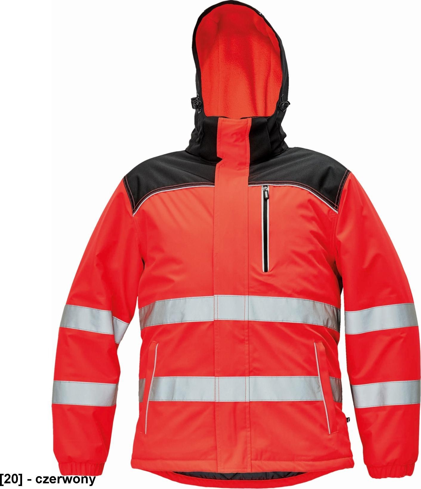 CERVA KNOXFIELD HI-VIS - kurtka zimowa, 100% poliester, - czerwony, rozm. L