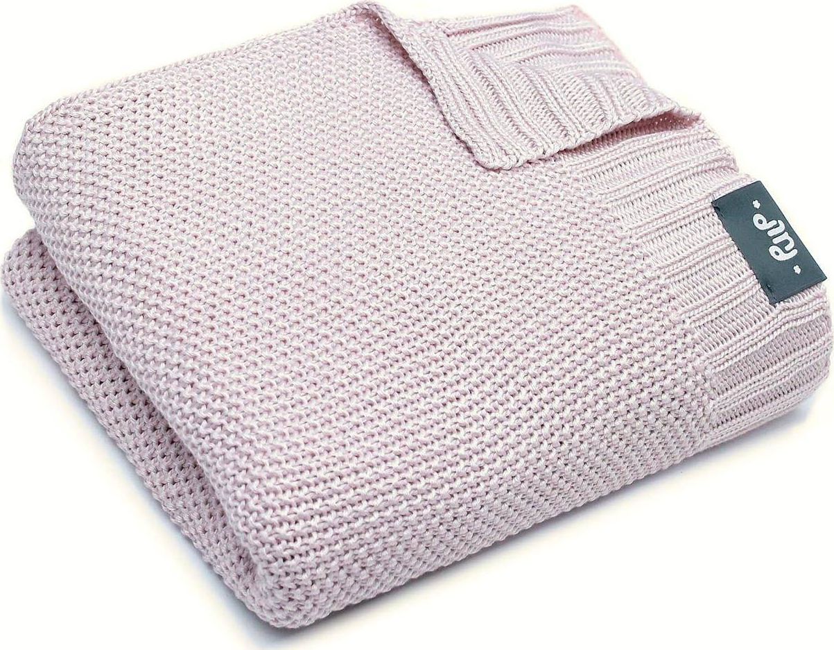 Pulp Pulp, Bambusowy Kocyk Dziany z Jonami Srebra Pudrowy róż 75cm x 90cm