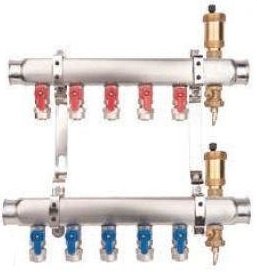 Valvex Zespół rozdzielaczy K2MINI-7 BASE INOX 7 obwodów G1-G1/2" - 6084050