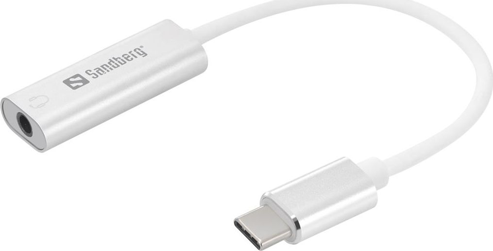 Adapter USB Sandberg USB-C - Jack 3.5mm Biały (136-27)