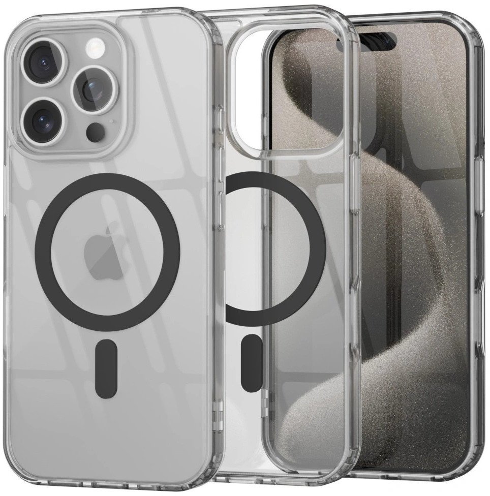 Etui Supero TPU Acrylic z MagSafe do iPhone 16 Pro Max, czarne