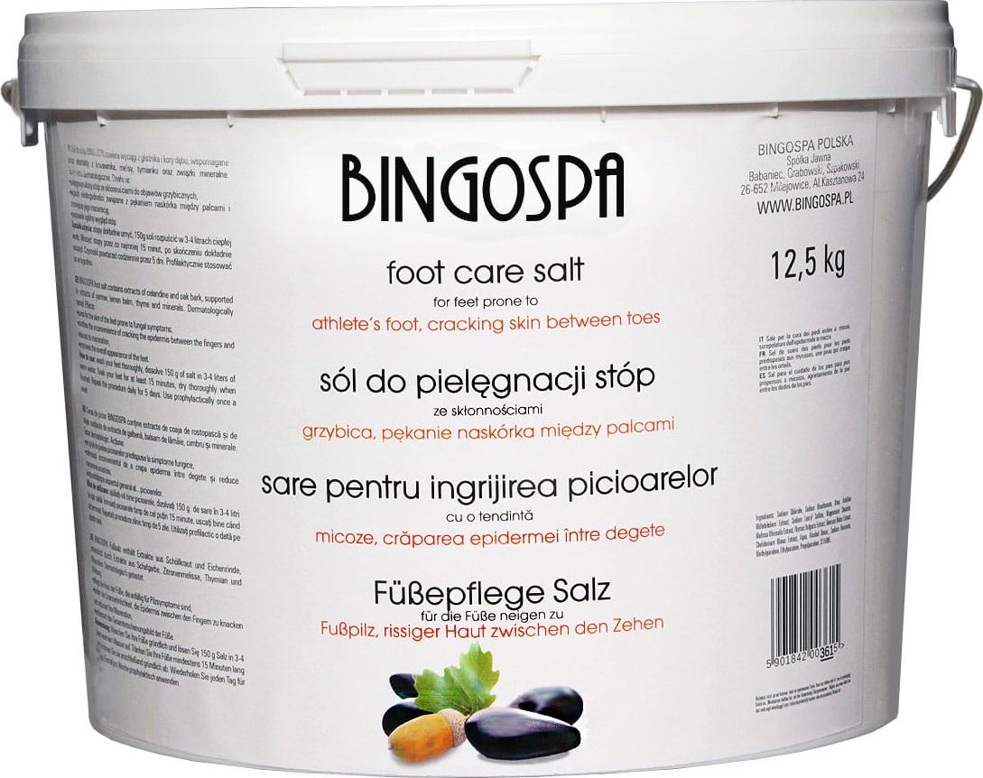 BingoSpa Sól do pielęgnacji stóp ze skłonnościami do grzybicy i pękania między palcami 12,5 kg