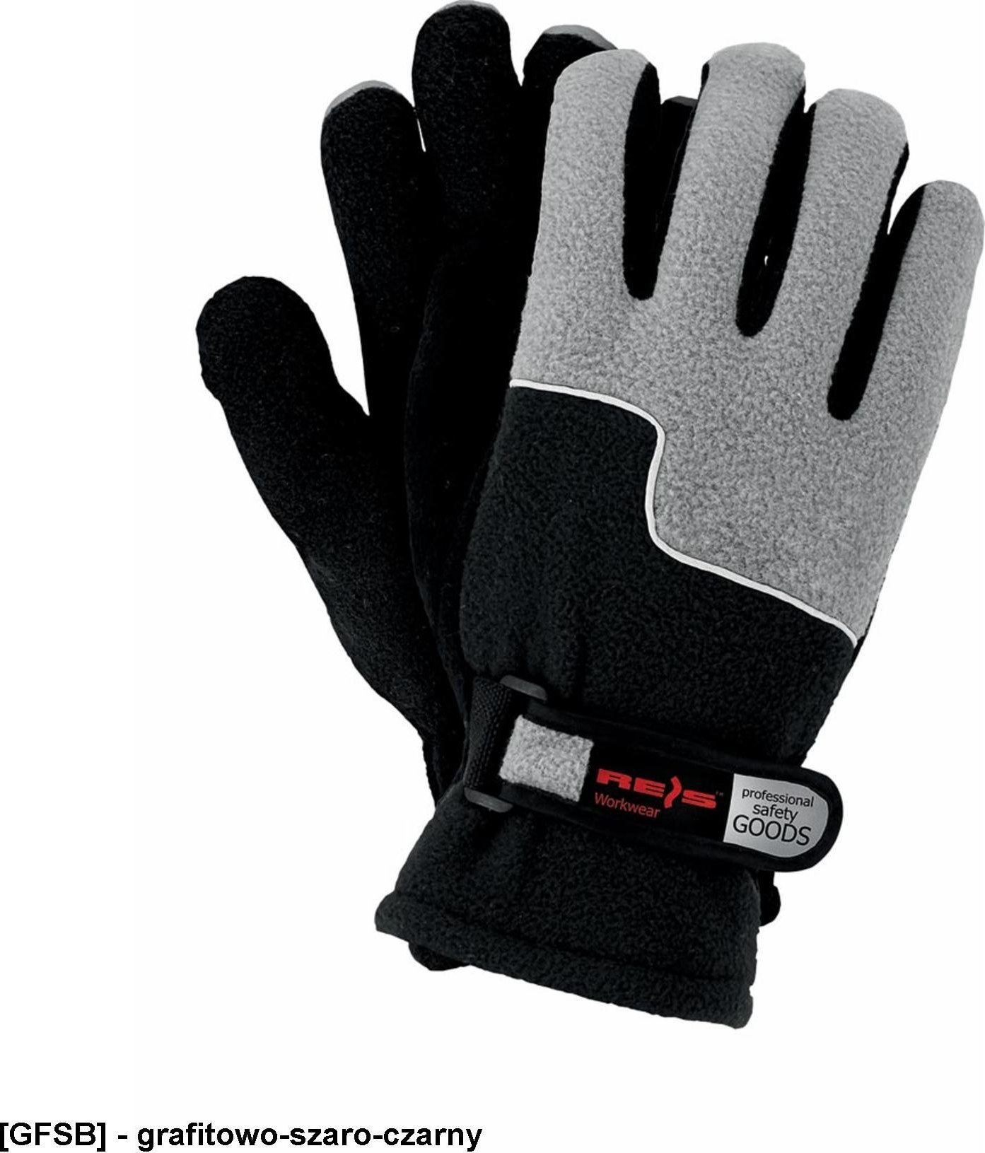 R.E.I.S. RPOLTRIP - rękawice ocieplane z polaru - grafitowo-szaro-czarny