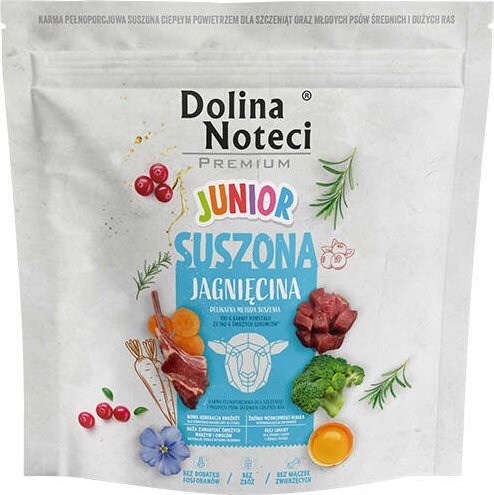 Karma suszona dla psa Dolina Noteci Premium junior jagnięcina 1 kg