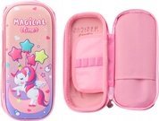 Piórnik Piórnik Różowy Z Jednorożcem 3D Dwukomorowy 24 cm x 11 cm x 7 cm