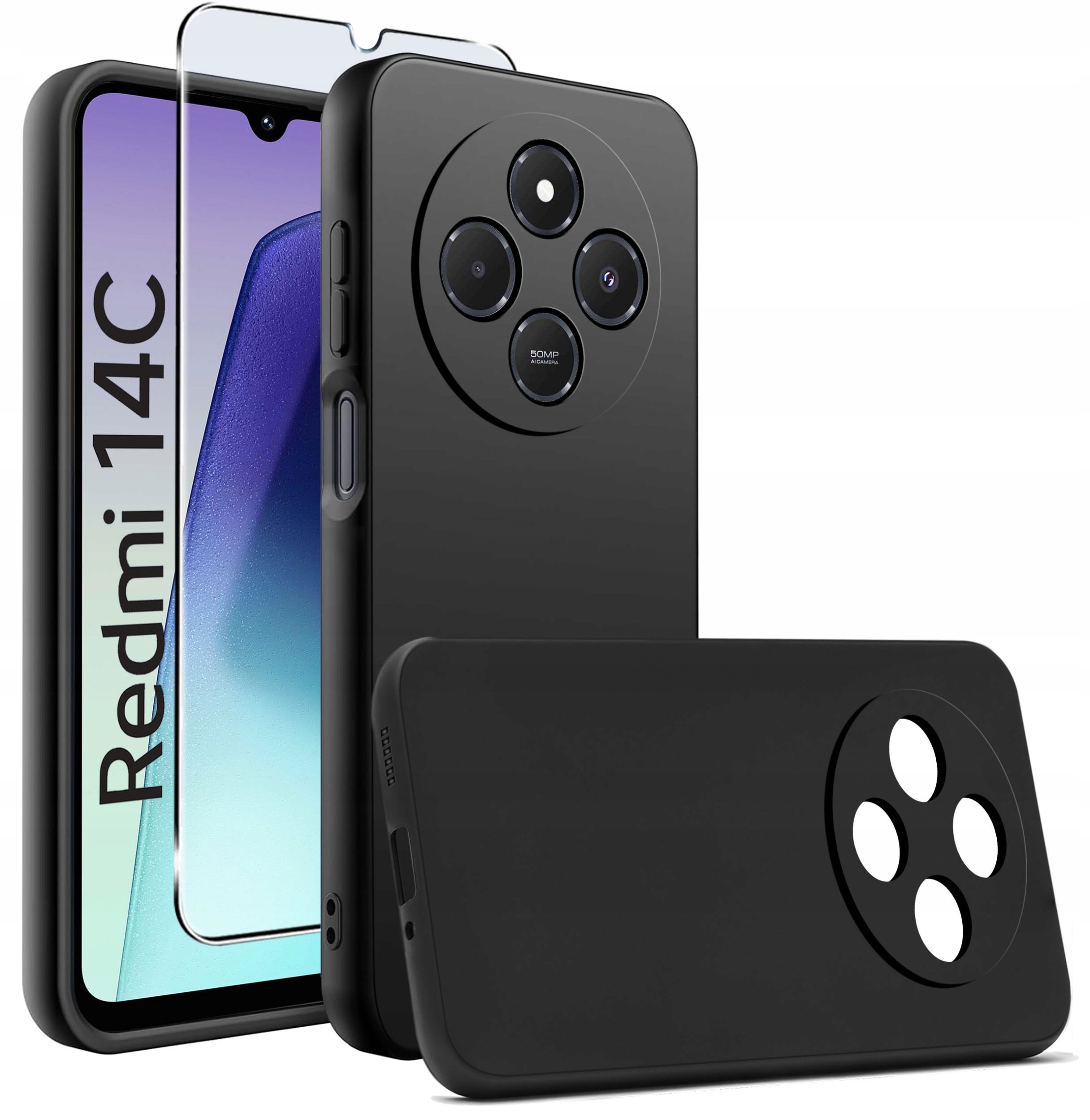 Etui do Xiaomi Redmi 14C CASE SOFT MATT PLECKI MATOWE + SZKŁO OCHRONNE 9H