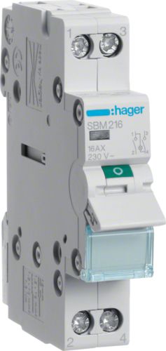 Hager Rozłącznik modułowy z lampką sygnalizacyjną 16A 2P (SBM216)