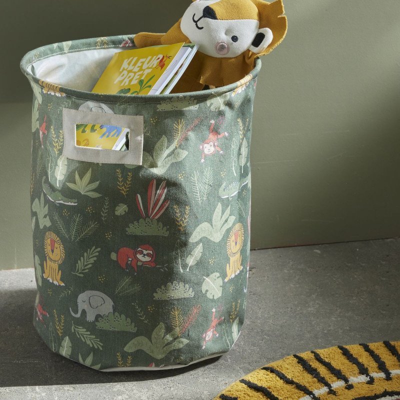 LA FACTORY Kosz na zabawki okrągły THE KING OF THE JUNGLE, Ø 35 cm