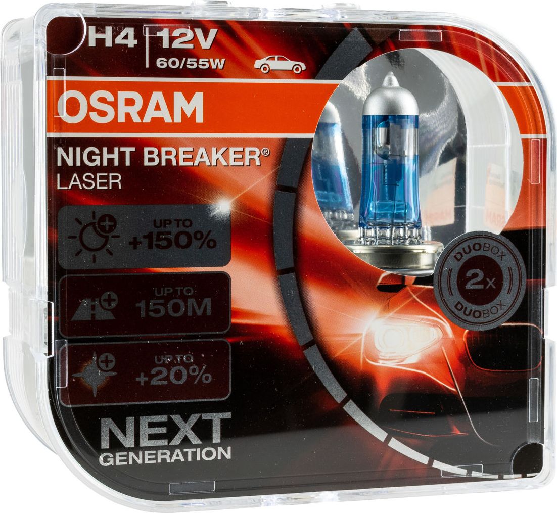 Osram OSRAM autožárovka H4 NIGHT BREAKER® LASER 12V 60/55W P43t (Duo-Box)