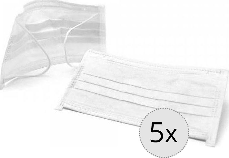 MASKA Maseczka ochronna 2-warstwowa jednorazowego użytku zestaw 5 szt