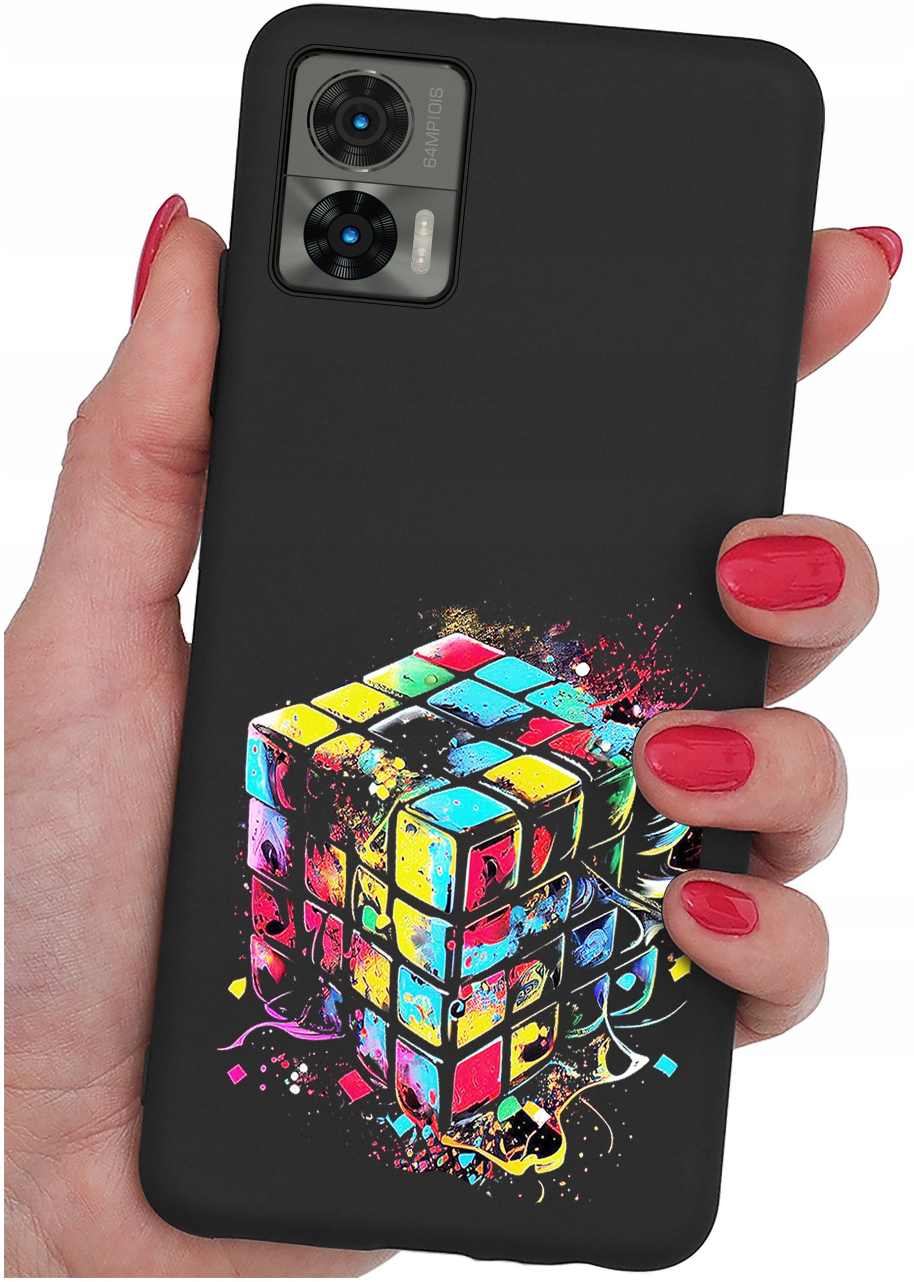 krainaGSM Etui do Motorola Moto Edge 30 Neo WZORY SILIKONOWE MATT CASE + SZKŁO 9H