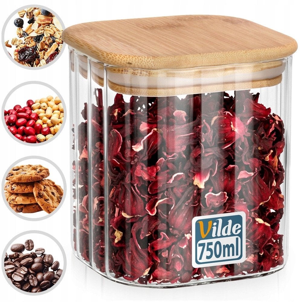 SZKLANY POJEMNIK KUCHENNY NA PRODUKTY SYPKIE 750ml 229251