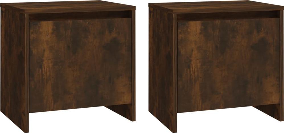 vidaXL vidaXL Szafki nocne, 2 szt., przydymiony dąb, 45x34x44,5 cm, płyta