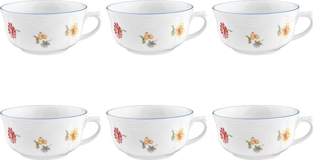 Zestaw 6 filiżanek do herbaty 210ml biały - porcelana Seltmann Weiden